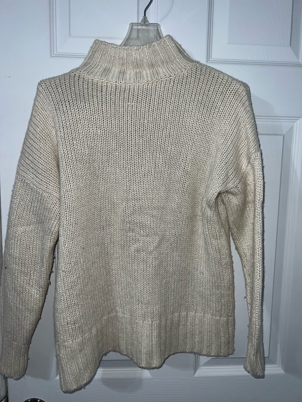 Source Unknown Cream Turtleneck Chunky Knit Sweater